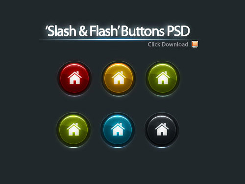 5 色ボタン PSD