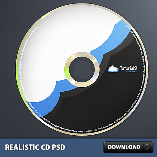 現実的な CD PSD、Photoshop で行った