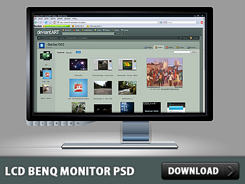 Benq の液晶モニター無料の PSD ファイル