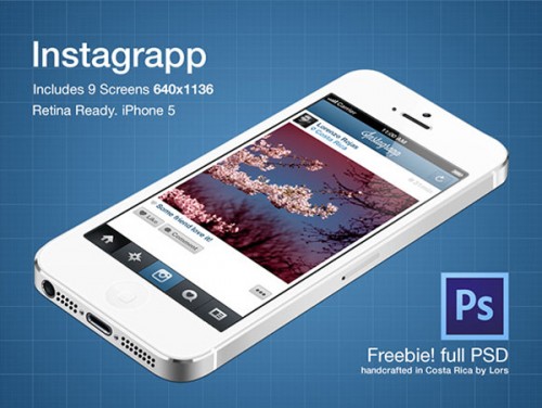 Instagrapp アプリ画面景品 PSD ファイル