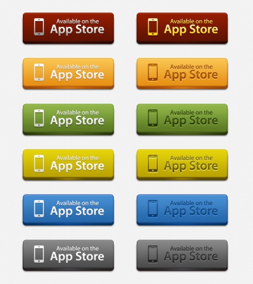 App の店のダウンロード ボタン PSD