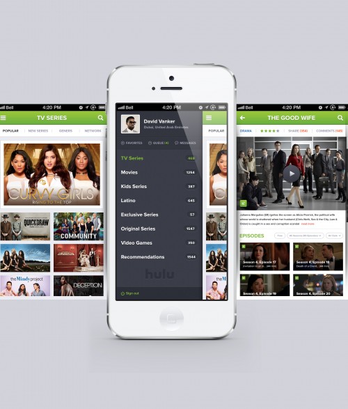 Hulu の iPhone アプリは無料の PSD を再設計します。