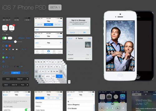 iPhone iOS 7 GUI PSD ファイル