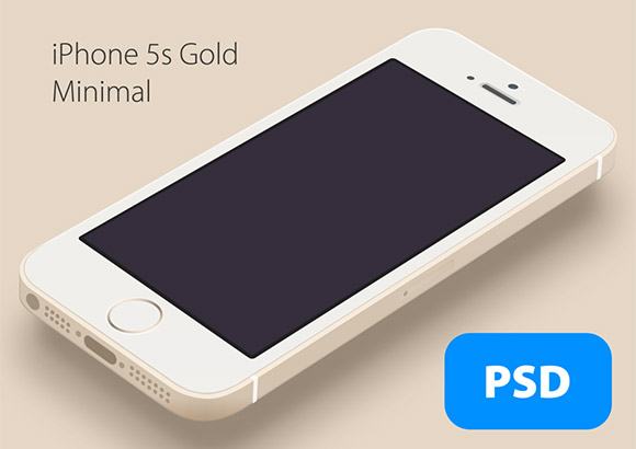 最小限の iPhone5S ゴールド モックアップ