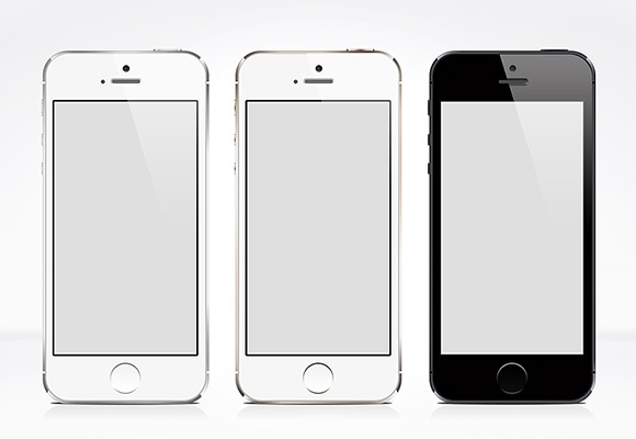 3 iPhone5S の PSD のモックアップ